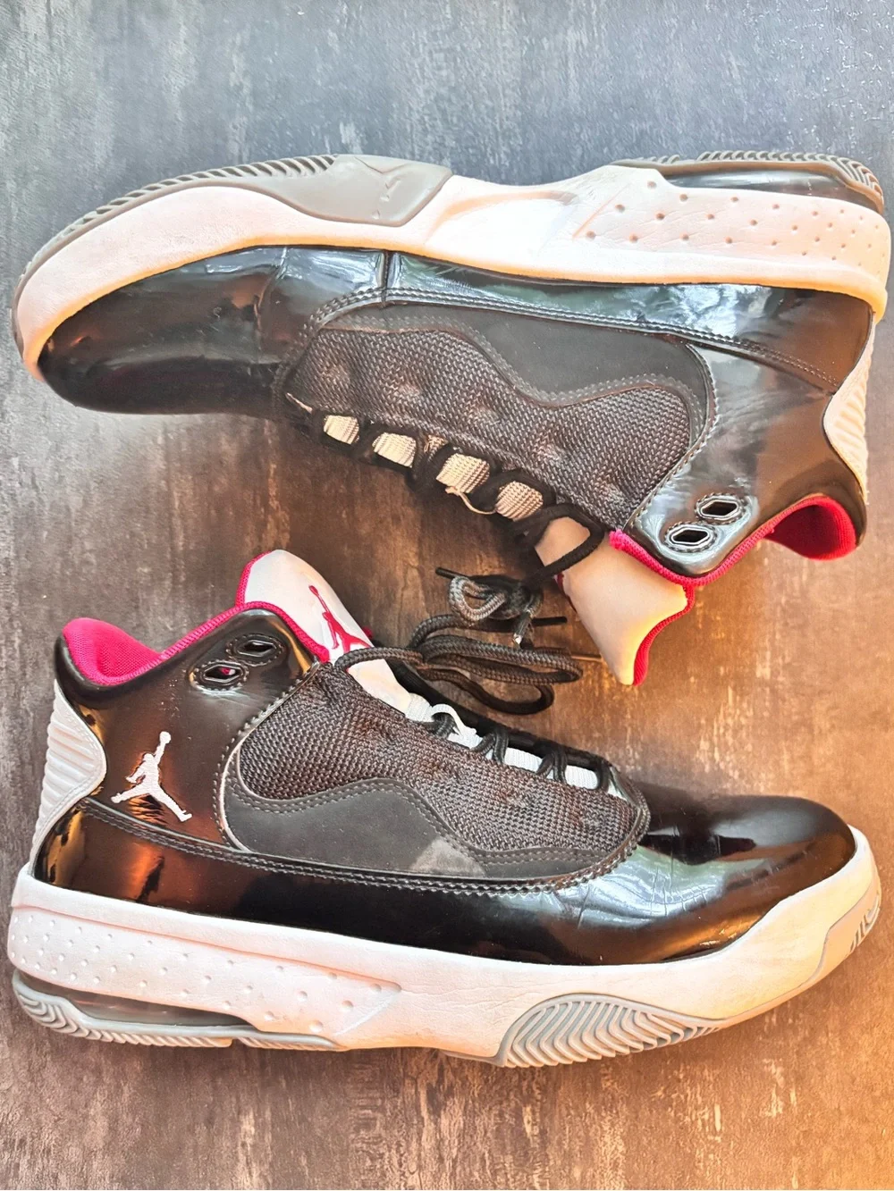 Men’s Black Red and White Jordan Sneakers